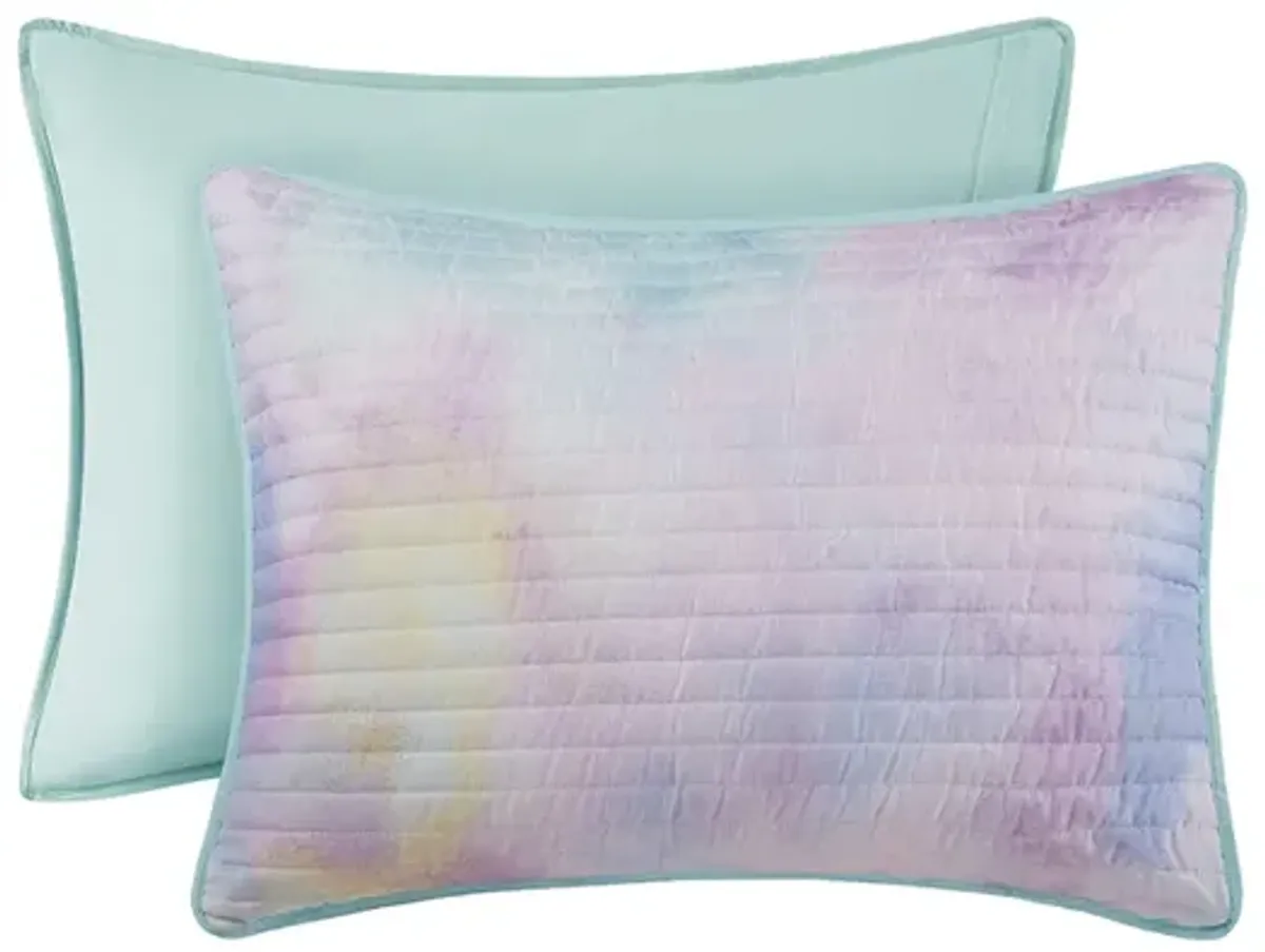 Gracie Mills Orion Dreamscape Watercolor Tie Dye Comforter Set with Cozy Throw Pillow