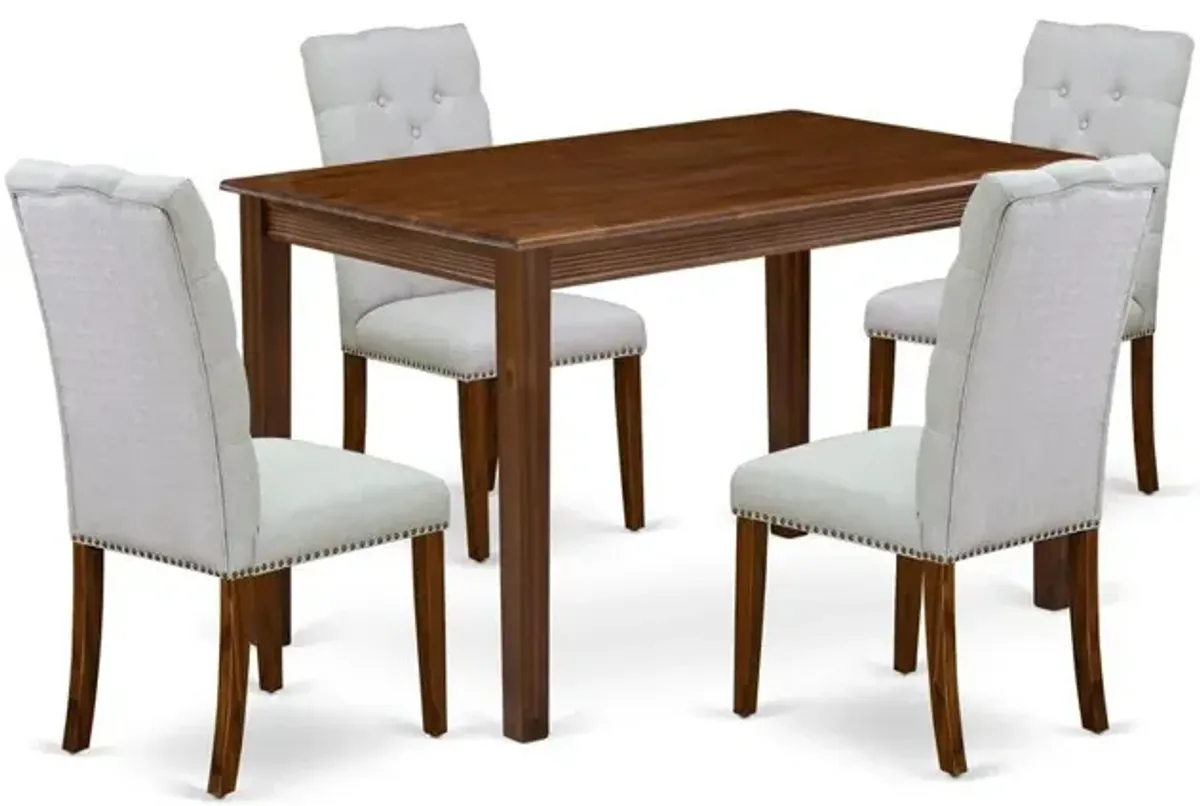 5 Piece Dining Room Furniture Set Consist of a Rectangle Dining Table