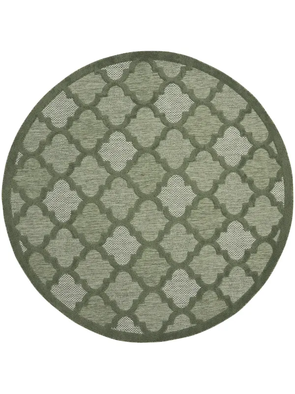Easy Care NES01 Green 8' x Round Rug