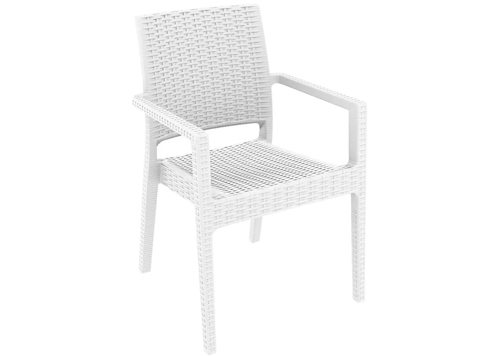 34" Gray Wickerlook Patio Stackable Dining Chair