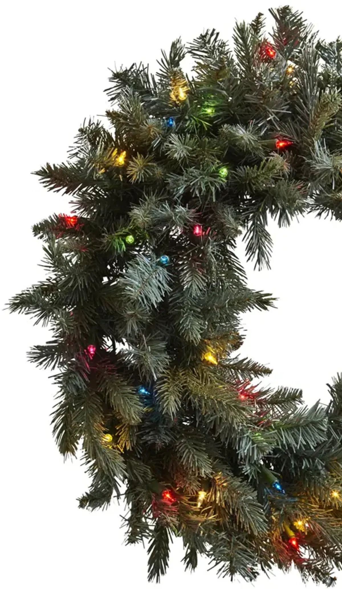 Hivvago 30" Pine Wreath w/Colored Lights