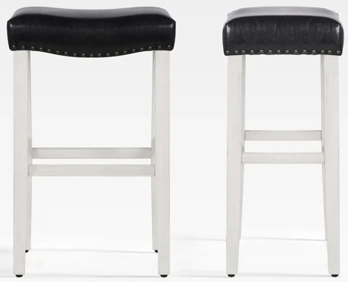 WestinTrends 29" Upholstered Saddle Seat Bar Stool (Set of 2)