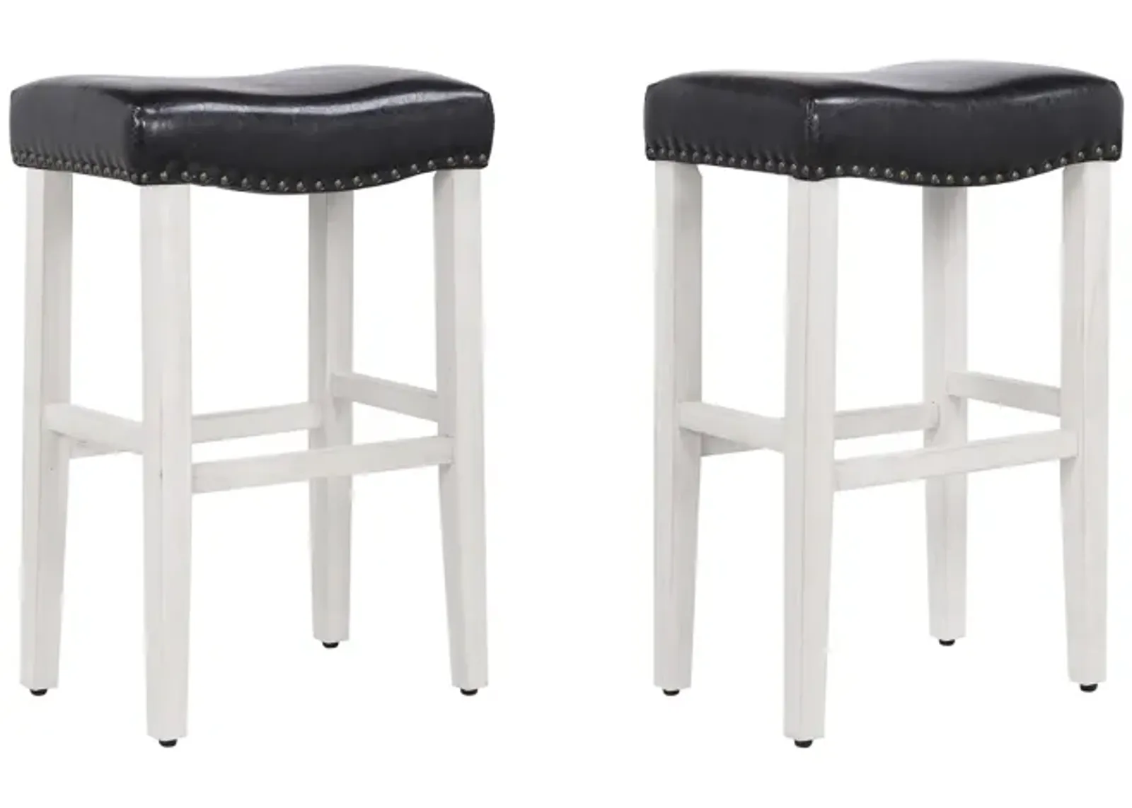 WestinTrends 29" Upholstered Saddle Seat Bar Stool (Set of 2)