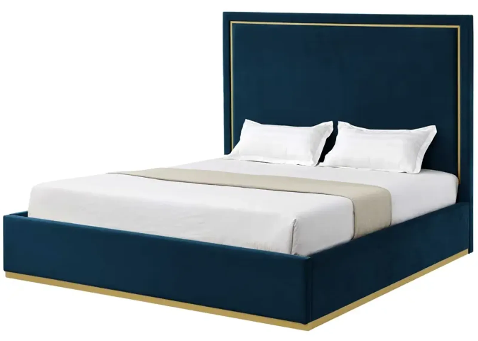 Inspired Home Emil Velvet Platform Bed