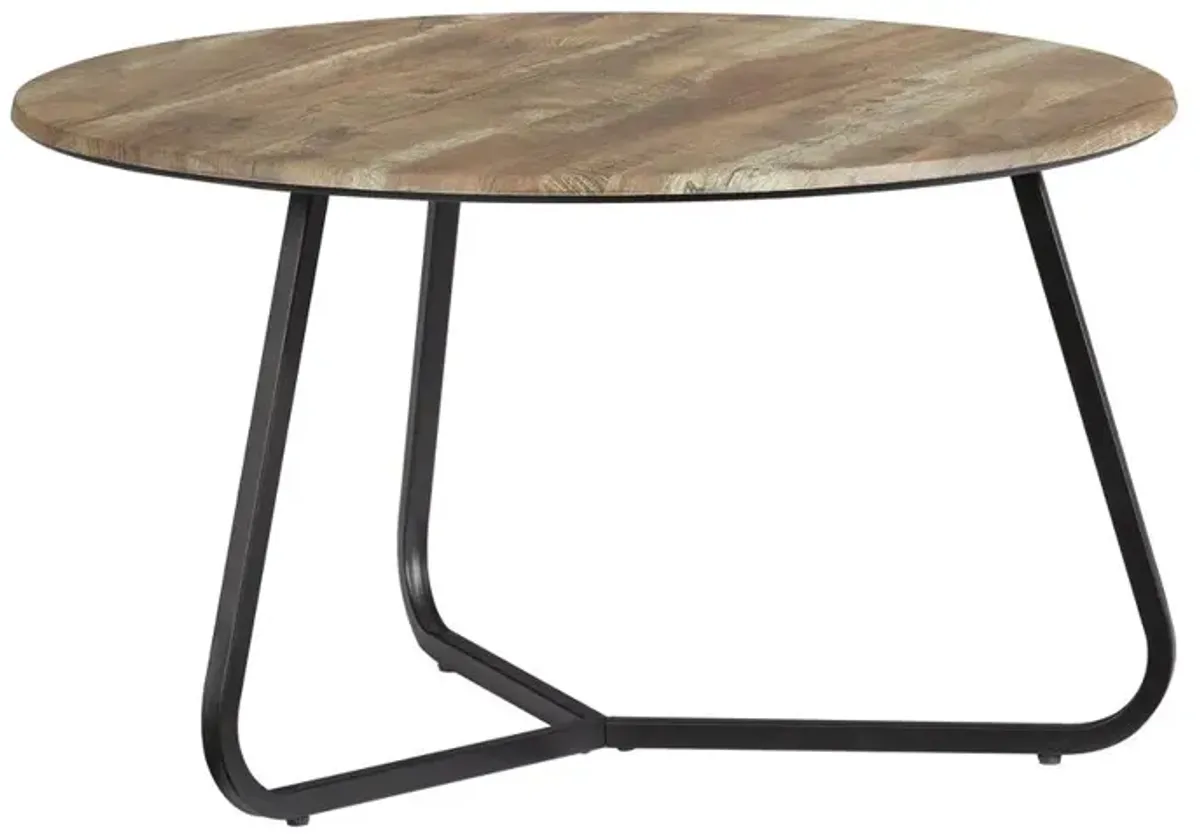 Cocktail Table, Yukon/Black Metal