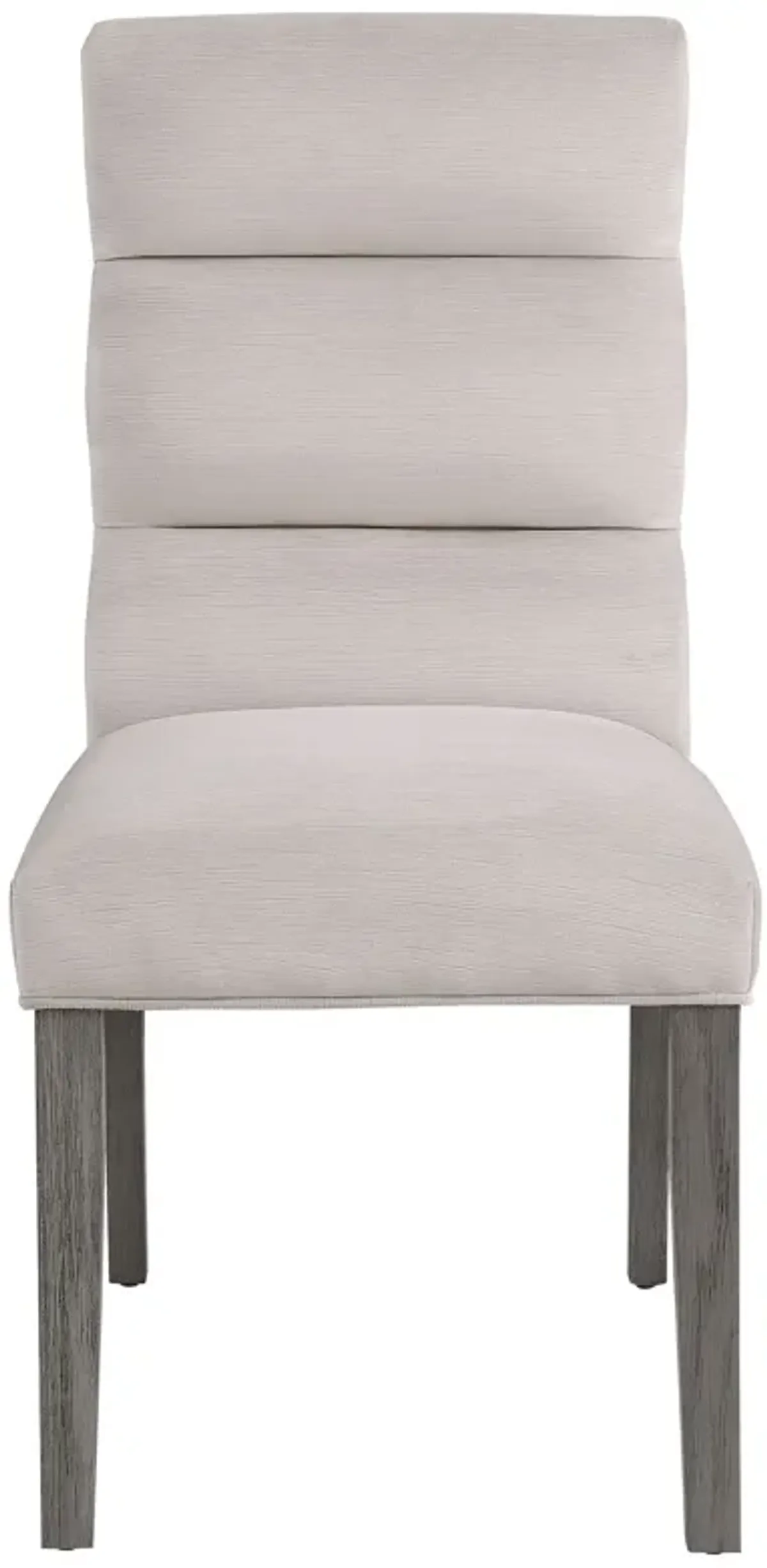 Cary Dining Chair Set of 2, Stone Gray Fabric, Tufted Foam Filled Cushion - Benzara