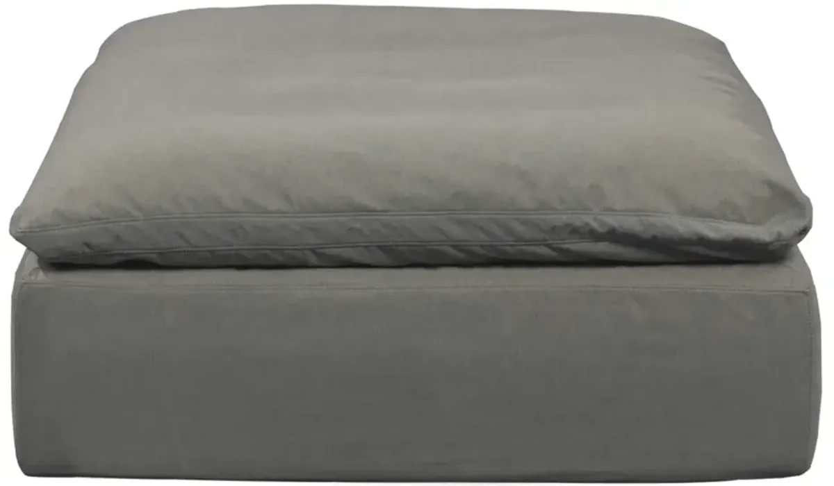 Sunset Trading Contemporary Puff Collection 44 Square Slipcovered Sectional Modular Ottoman, Performance Fabric Washable Water-Resistant Stain-Proof, Oversized Down Filled Large Sofa Footrest, Gray