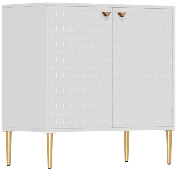 White 32 in. H Modern Accent Storage Cabinet with 2-Door and Adjustable shelves