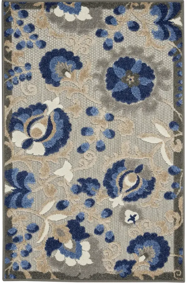 Aloha ALH17 Natural/Blue 3'6" x 5'6" Rug