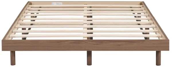 Streamdale Modern Design Full Floating Platform Bed Frame For Walnut Color