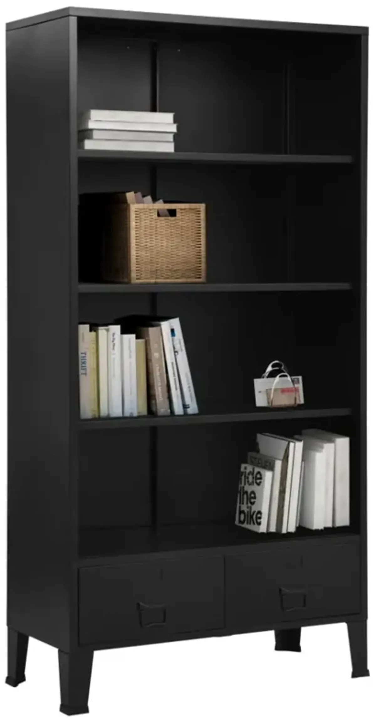 vidaXL Bookshelf Industrial Black 35.4"x15.7"x70.9" Steel