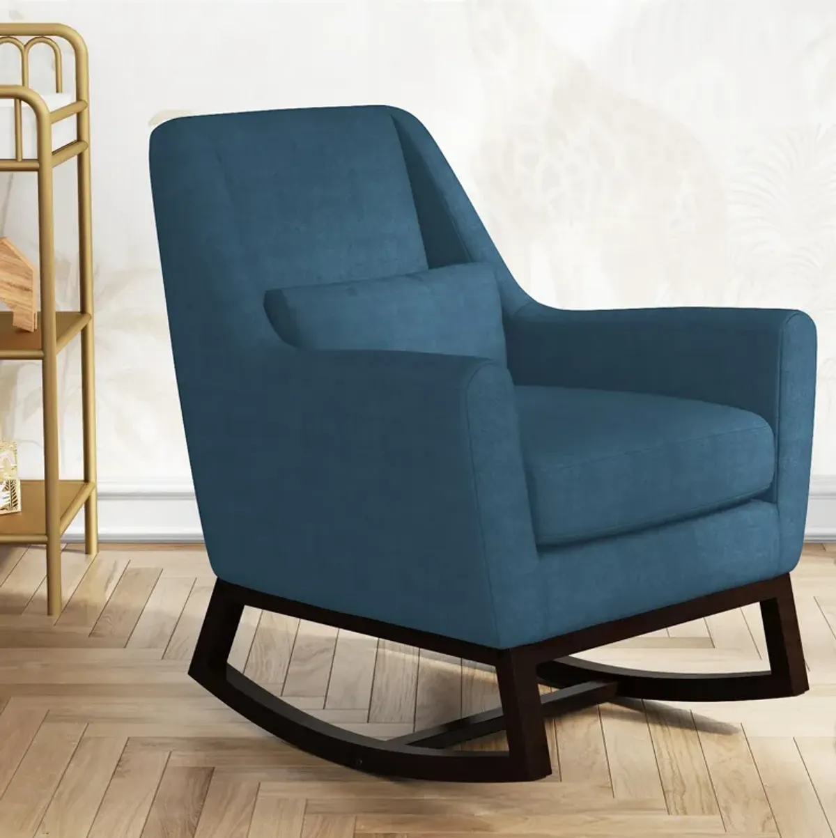 Sophie Mid-Century Rocker with Lumbar Pillow