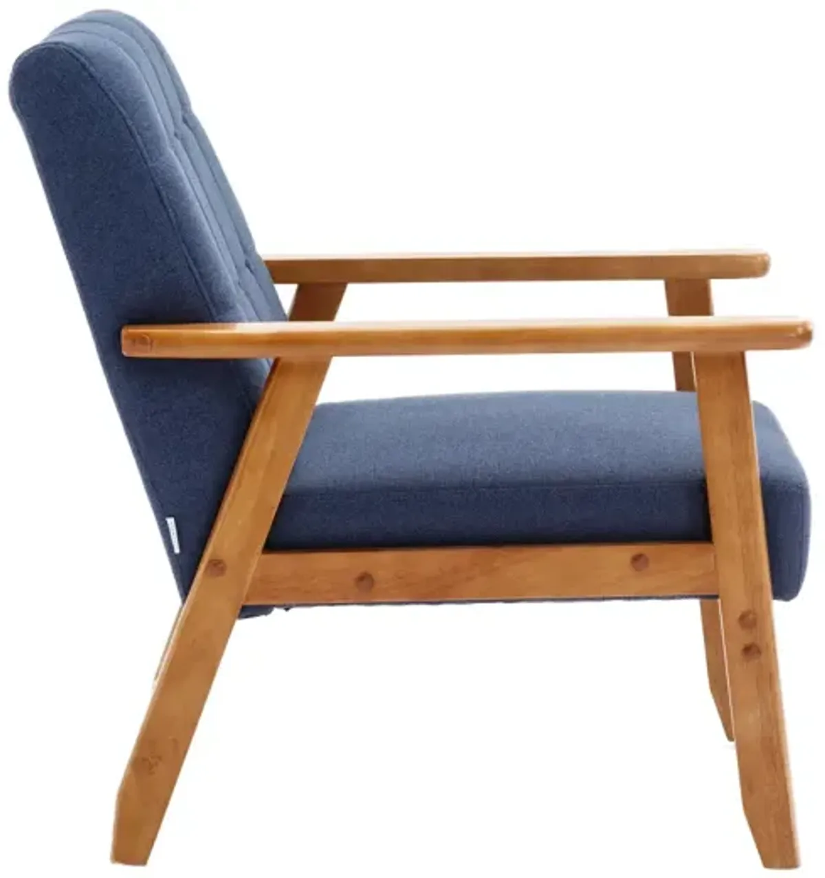 Leisure Chair With Solid Wood Armrest And Feet, Mid-Century Modern Accent Chair