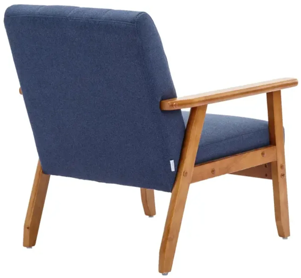 Leisure Chair With Solid Wood Armrest And Feet, Mid-Century Modern Accent Chair