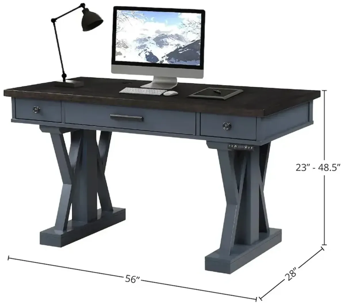 Parker House Furniture Parker House Americana Modern - Denim 56 In. Power Lift Desk