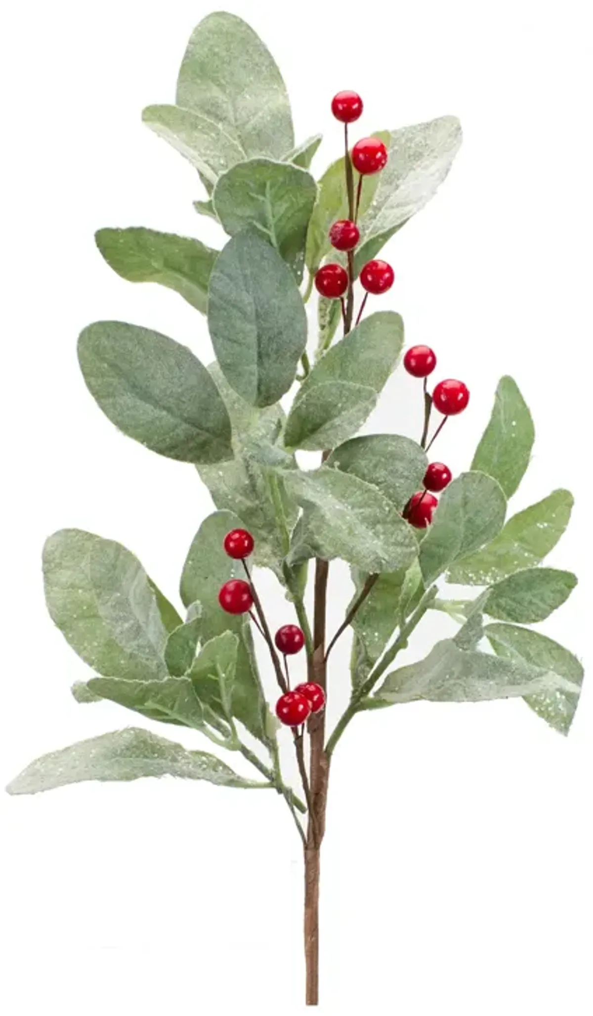 Frosted Mistletoe Spray with Berries for Holiday and Christmas Décor (Set of 6)