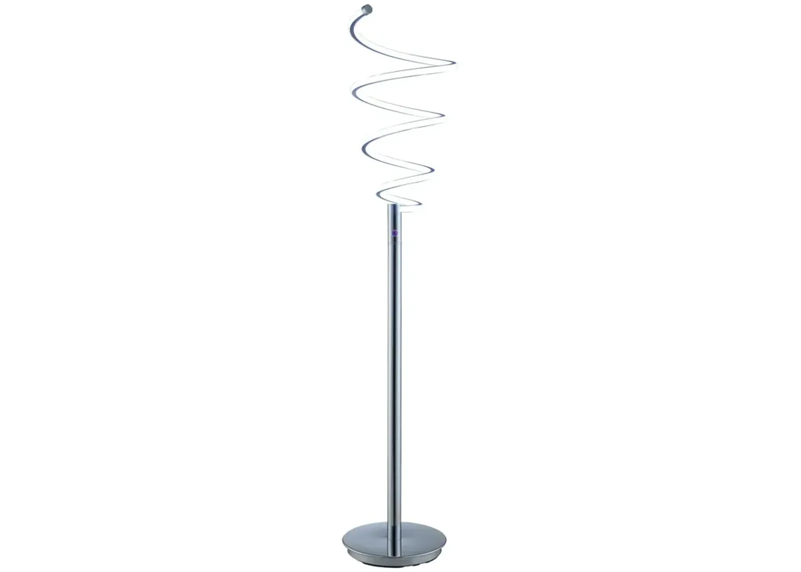 Sun 58 Inch Floor Lamp, Accent Twisted Modern Design, LED Chrome Base-Benzara