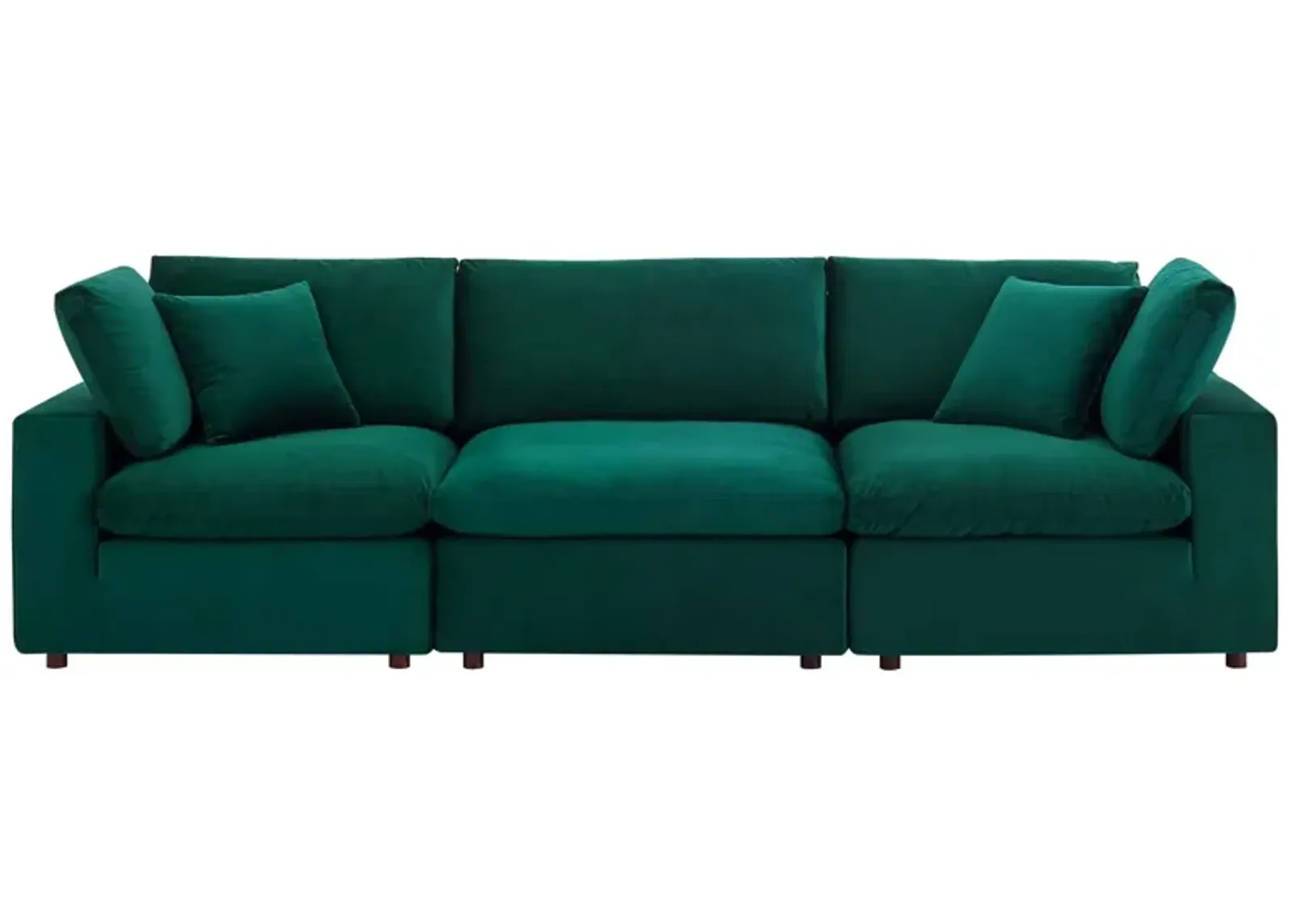 Commix Down Filled Overstuffed Performance Velvet 3-Seater Sofa