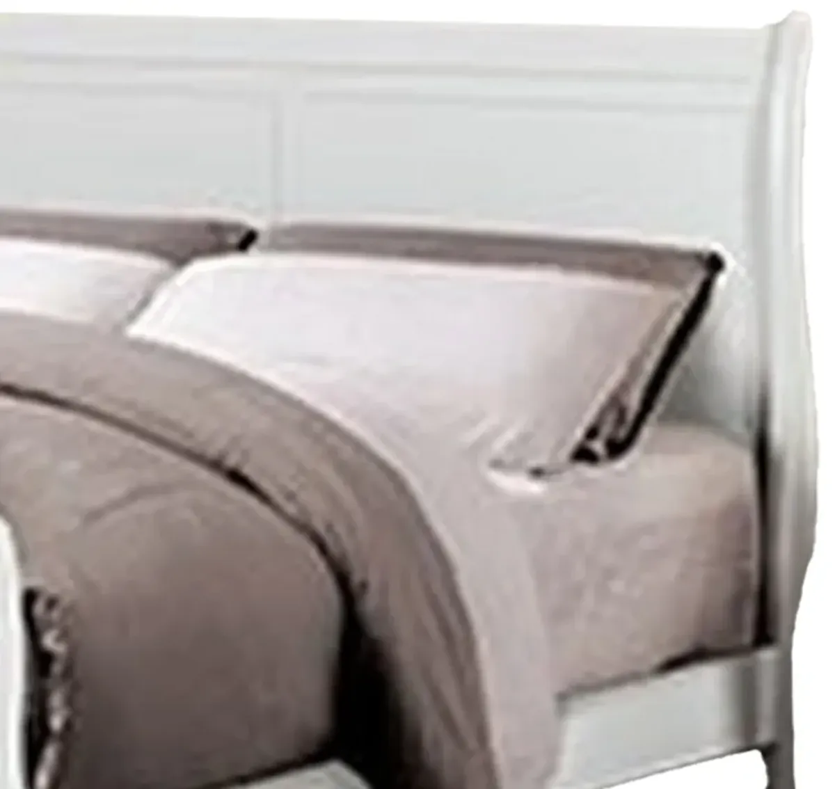 Ryla Twin Size Bed, Sleek Modern Panel Headboard Design, White Solid Wood