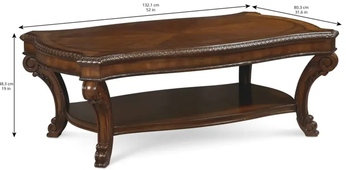 Old World Rectangular Cocktail Table