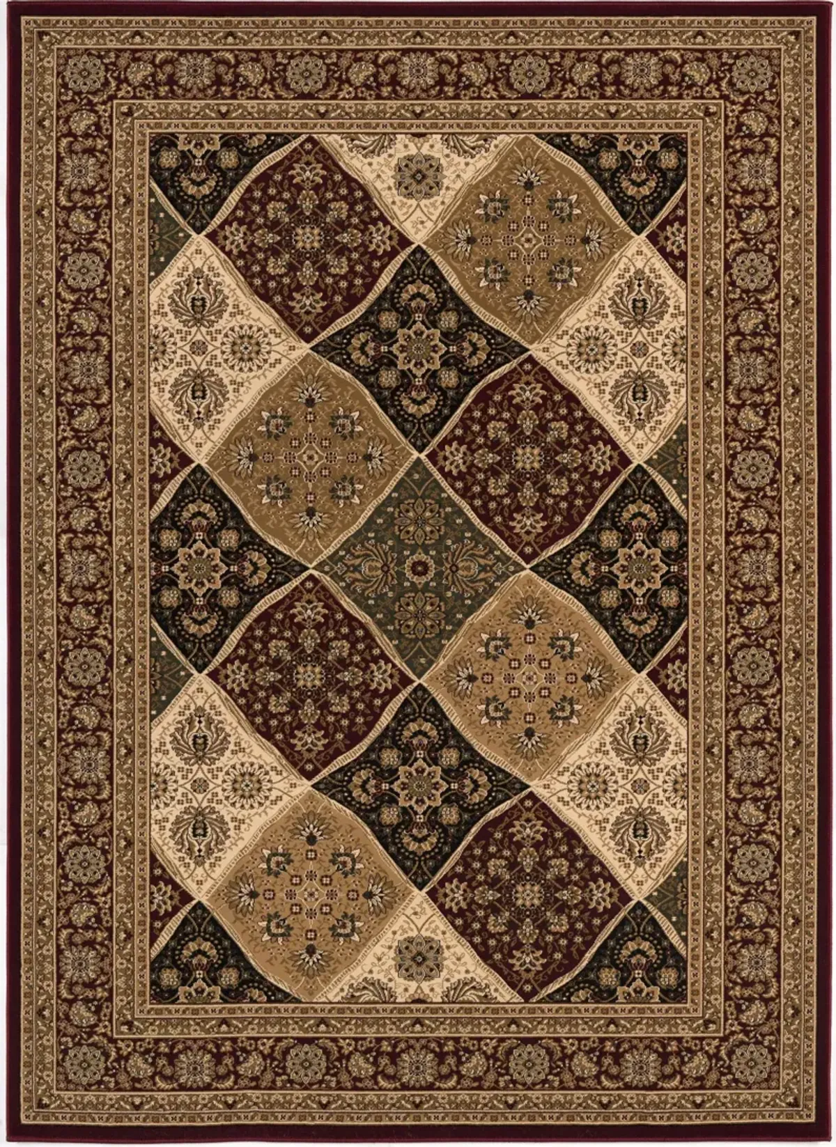 Majestic Traditional Moroccan Red Black Indoor Area Rug