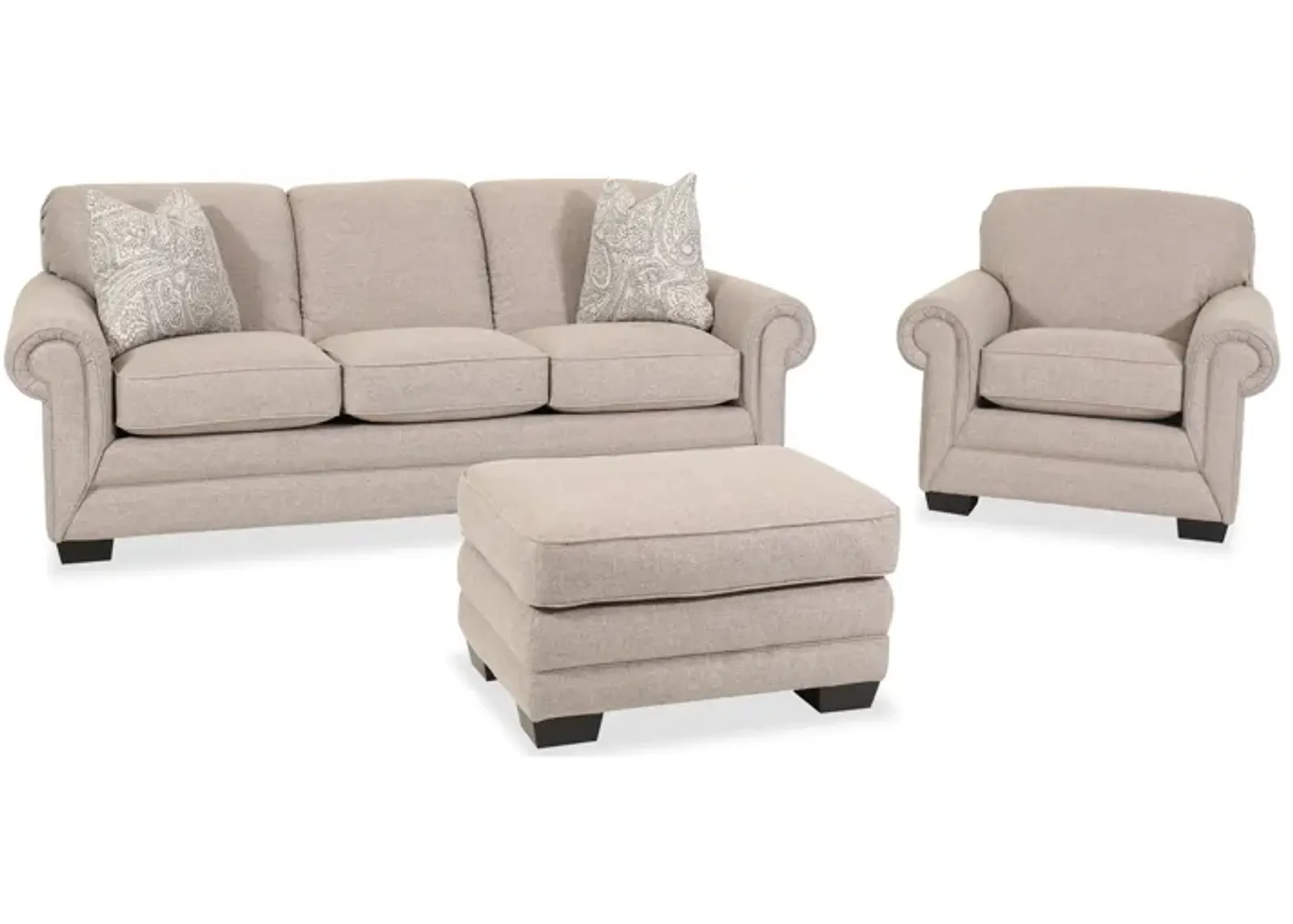 Mackenzie Three-Piece Wicker Sofa Set in Beige