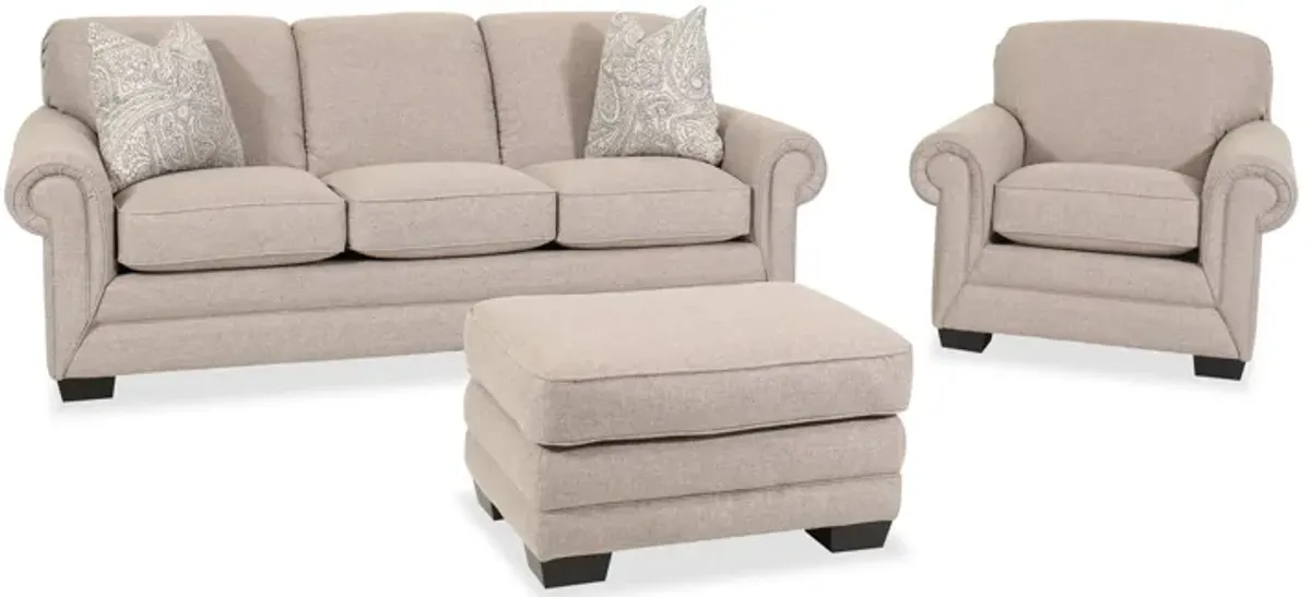 Mackenzie Three-Piece Wicker Sofa Set in Beige