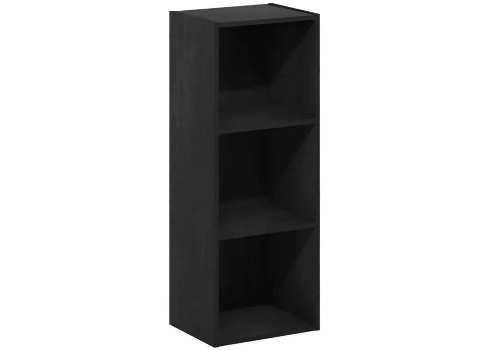 Furinno Pasir 3-Tier No Tool Assembly Open Shelf Bookcase, Blackwood