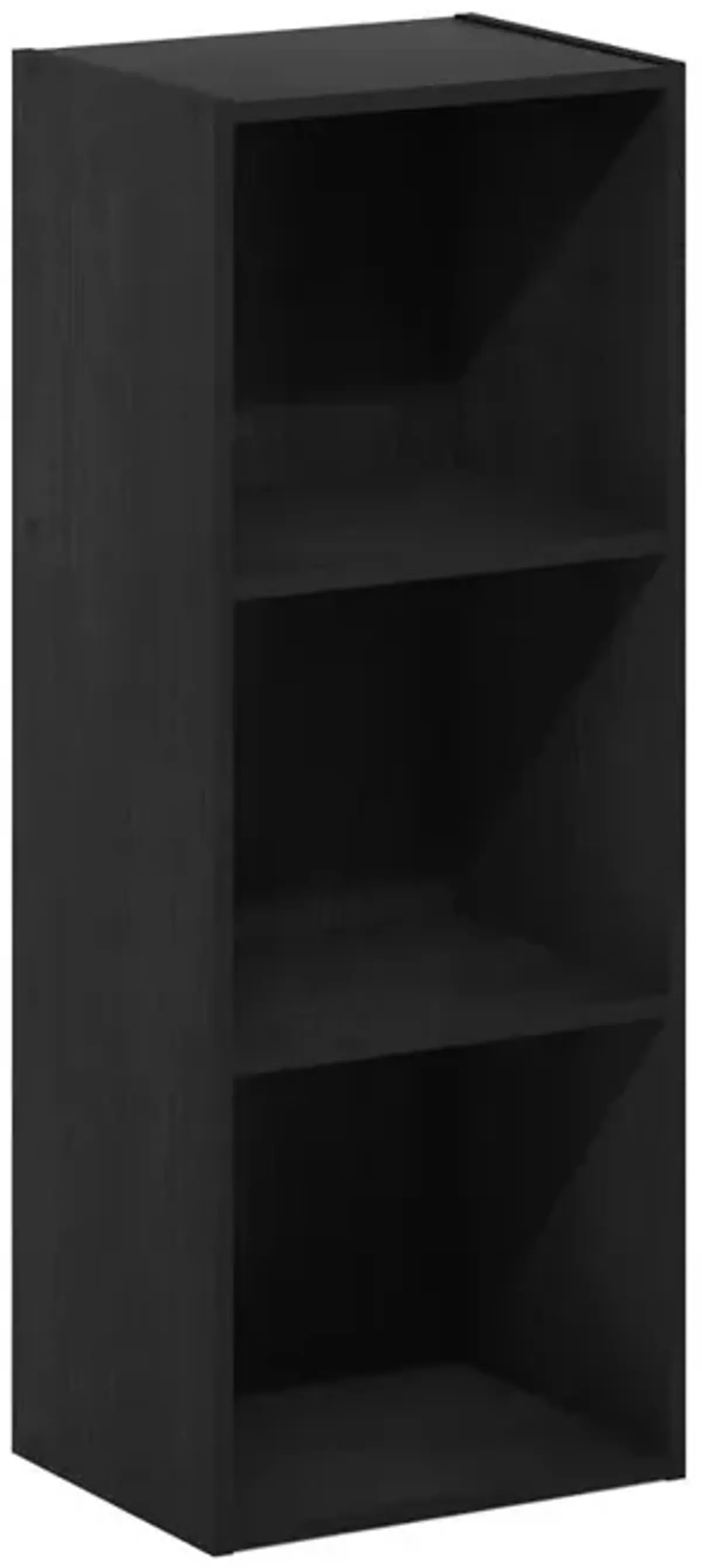 Furinno Pasir 3-Tier No Tool Assembly Open Shelf Bookcase, Blackwood