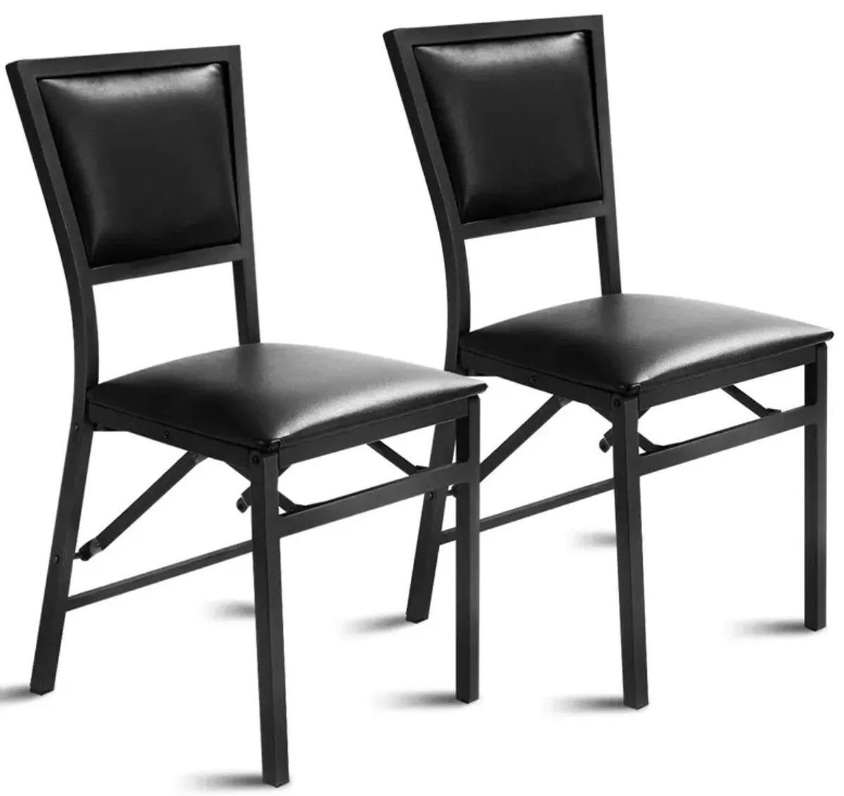 Set of 2 Metal Folding Dining Chair with Space Saving Design