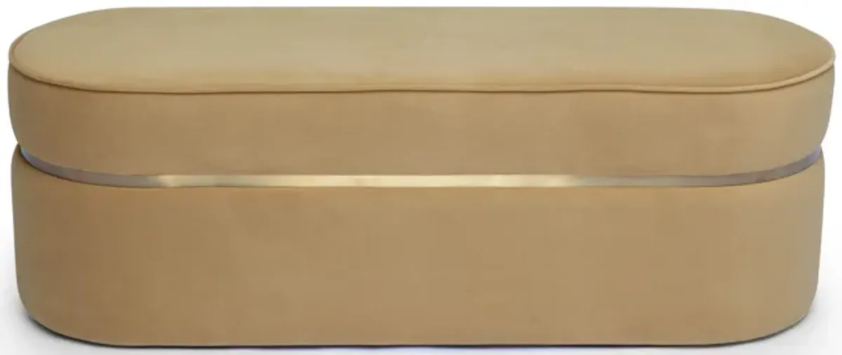 Pomp Cream Velvet Bench