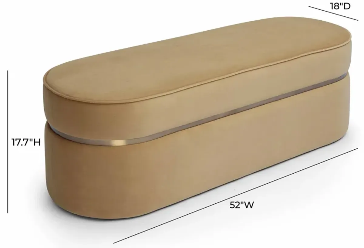 Pomp Cream Velvet Bench