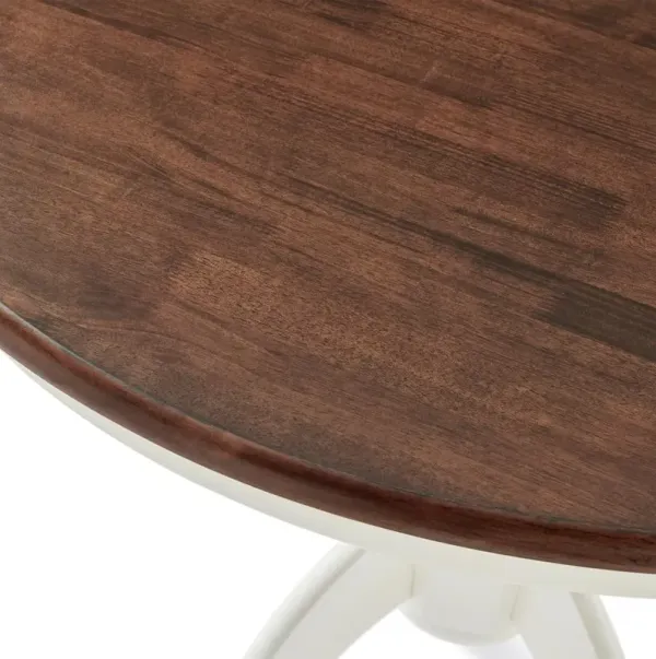Shelby Round Dining Table Distressed White