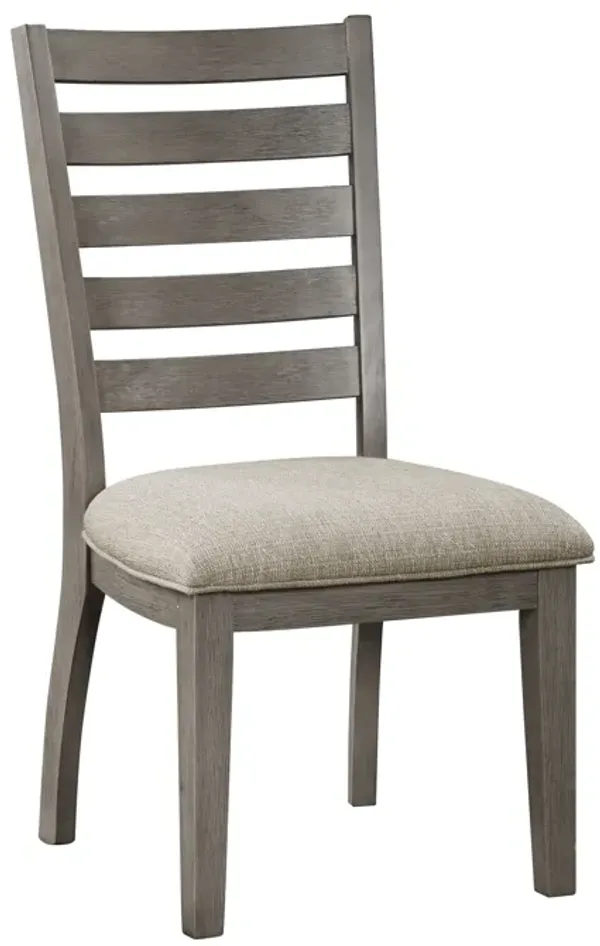 Rick 22 Inch Side Dining Chairs Set of 2, Ladder Back, Burnished Brown Rubberwood - Benzara