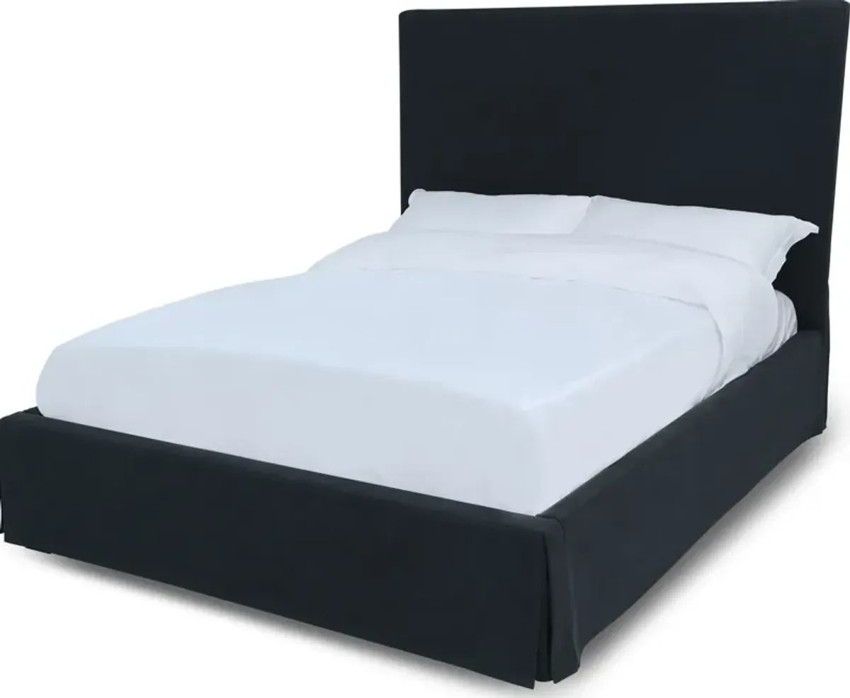 Cheviot Queen-Size Upholstered Skirted Storage Panel Bed