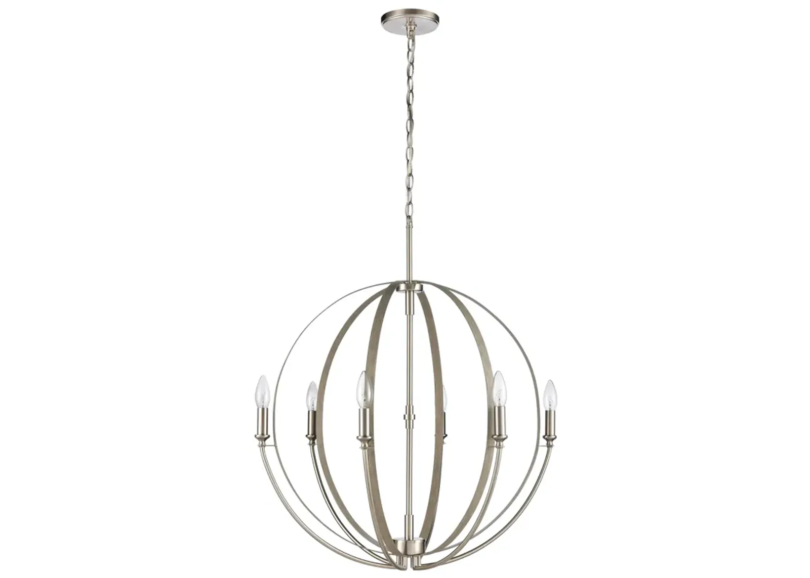 Rotunde 26'' Wide 6-Light Brown Chandelier