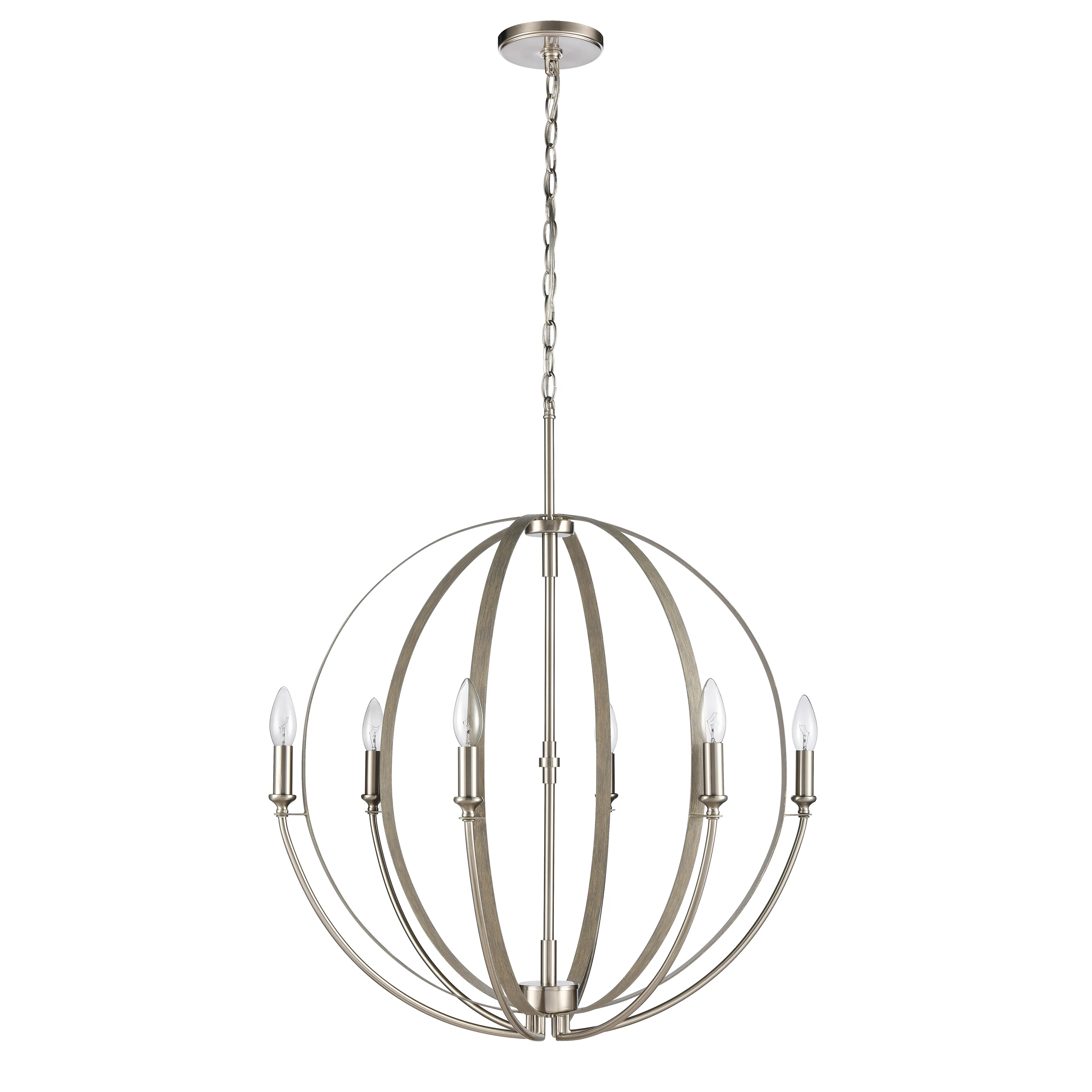 Rotunde 26'' Wide 6-Light Brown Chandelier