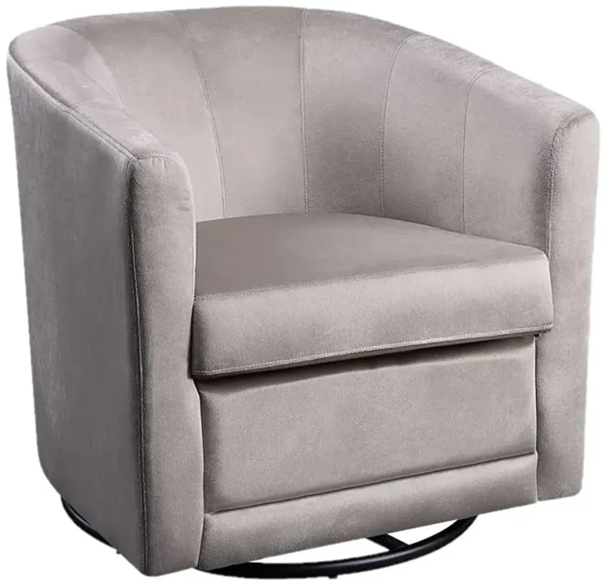 Kappa Swivel Chair (1 per box) in Taupe Velvet/Black Base