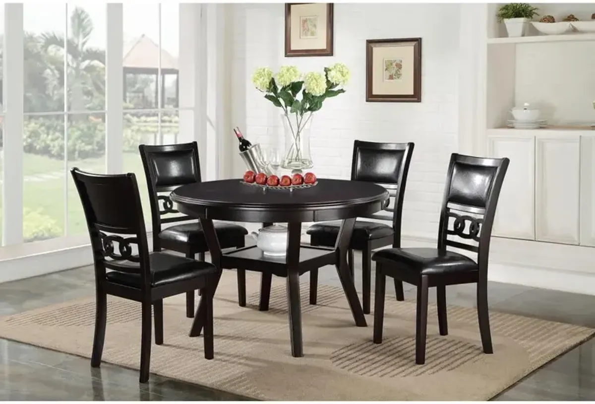 New Classic Furniture Furniture Gia 5-Piece Round Solid Wood Dining Set in Ebony