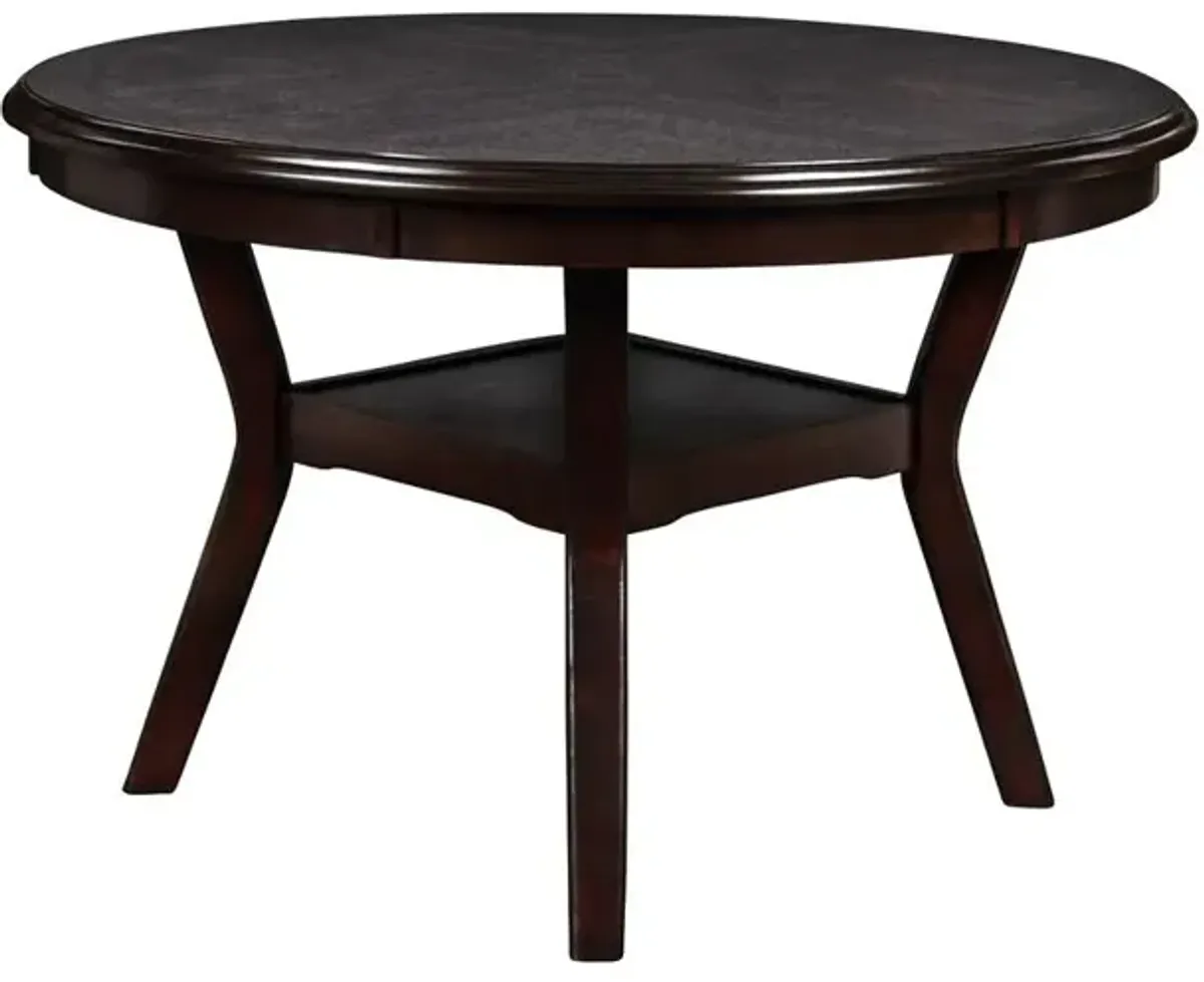 New Classic Furniture Furniture Gia 5-Piece Round Solid Wood Dining Set in Ebony