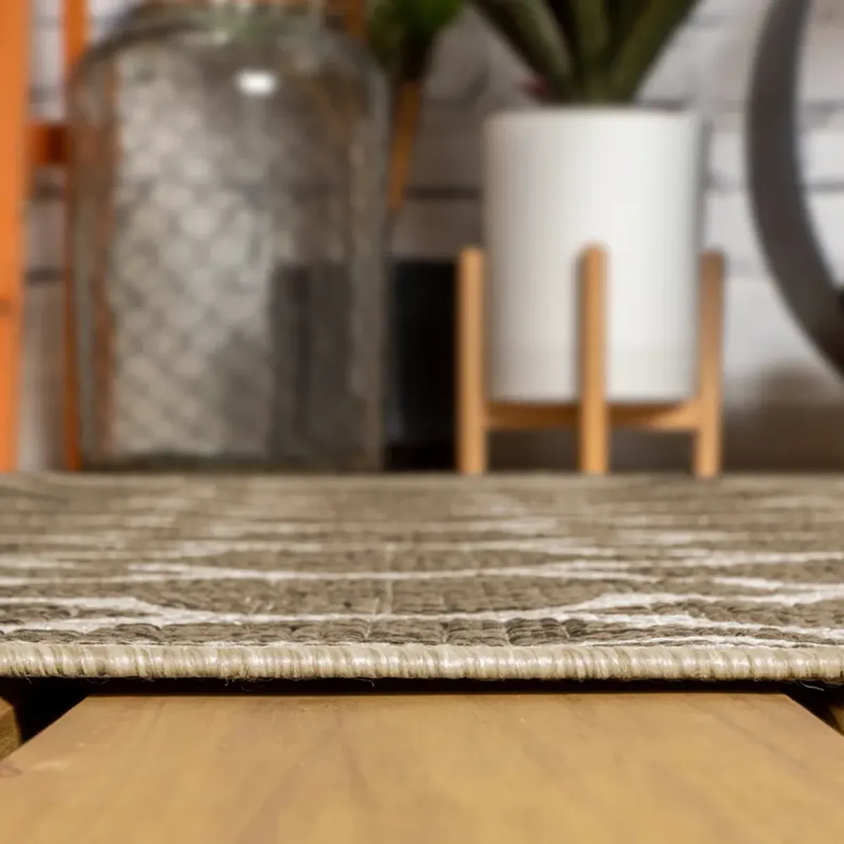 Trebol Moroccan Trellis Textured Weave Indoor/Outdoor Runner Rug