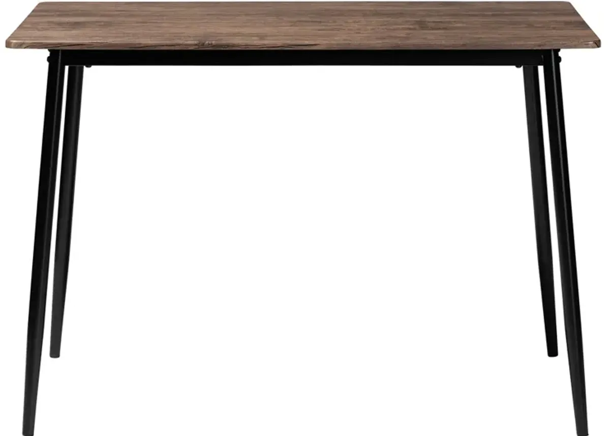 Baxton Studio Dalair Industrial Rustic Brown Wood and Metal Dining Table