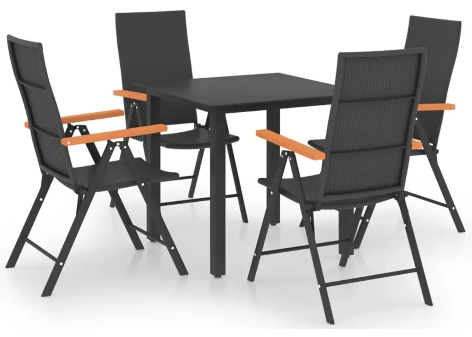 vidaXL 5 Piece Garden Dining Set Black and Brown