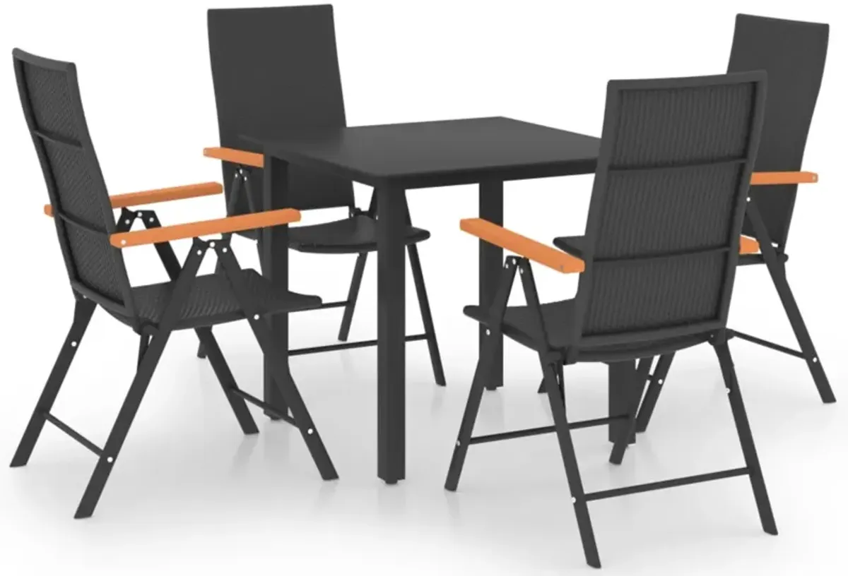 vidaXL 5 Piece Garden Dining Set Black and Brown