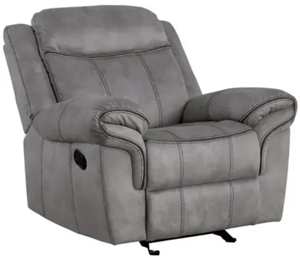 Acme Furniture Glider Recliner, 2-Tone Gray Velvet