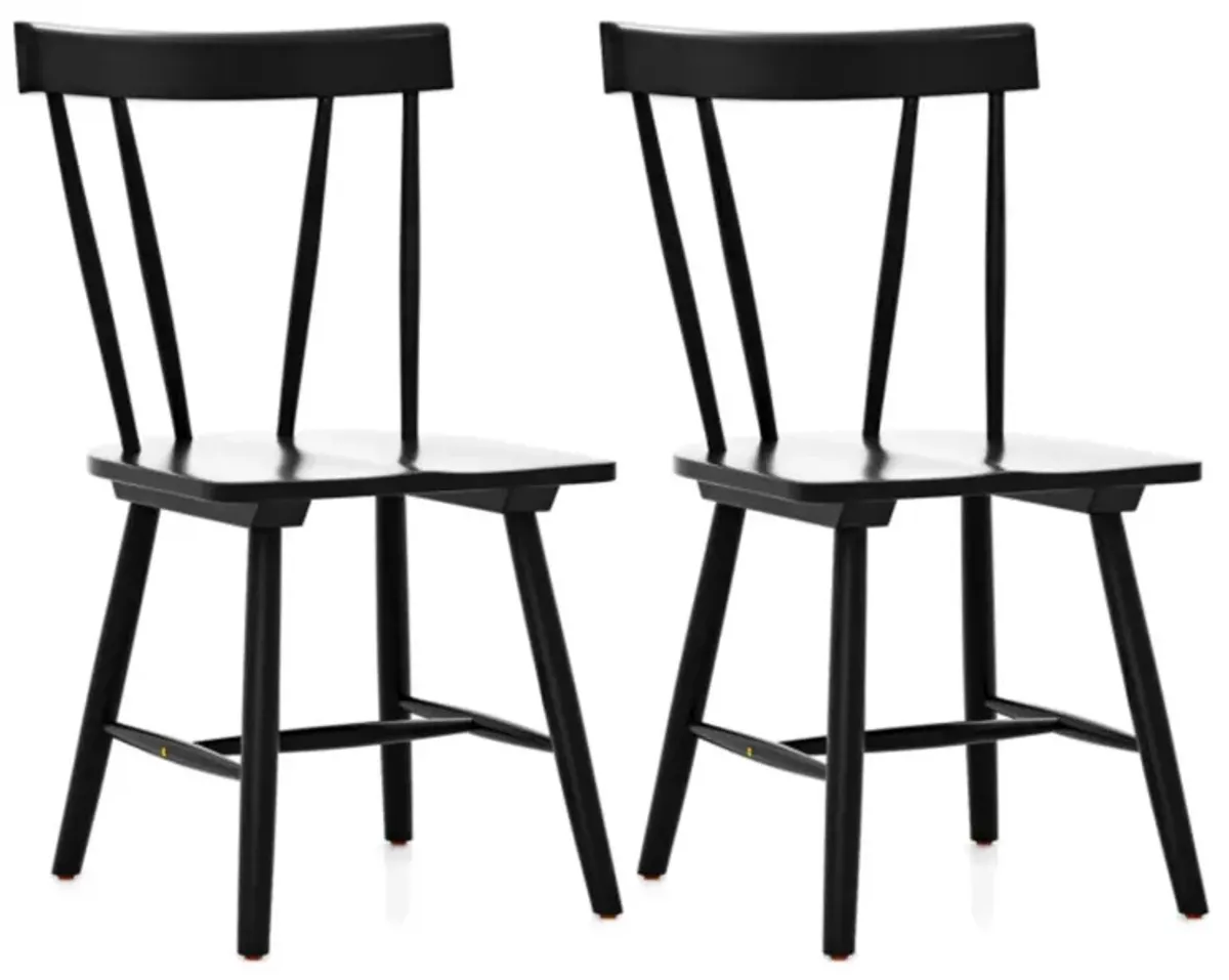 Hivvago Windsor Style Armless Chairs with Solid Rubber Wood Frame