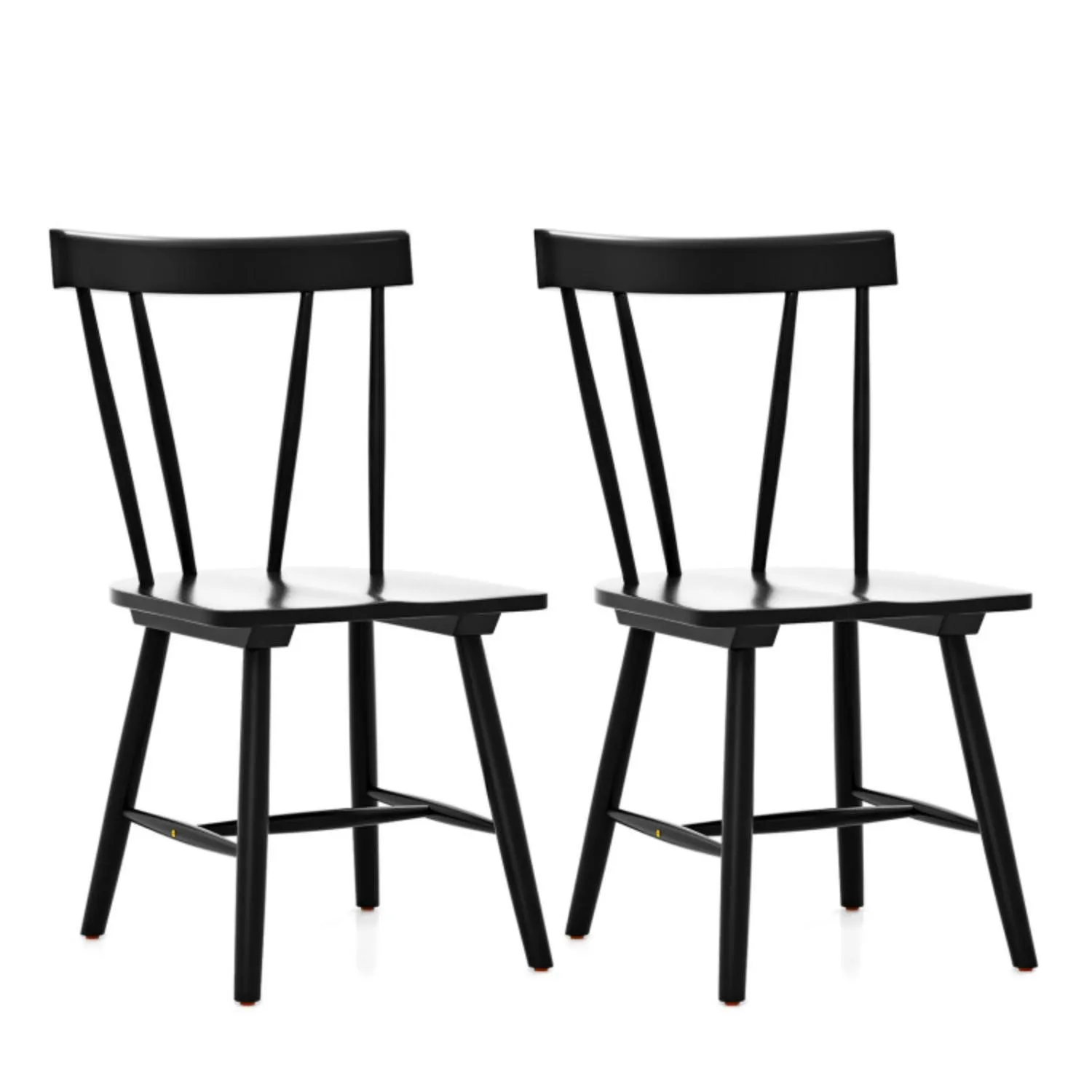 Hivvago Windsor Style Armless Chairs with Solid Rubber Wood Frame