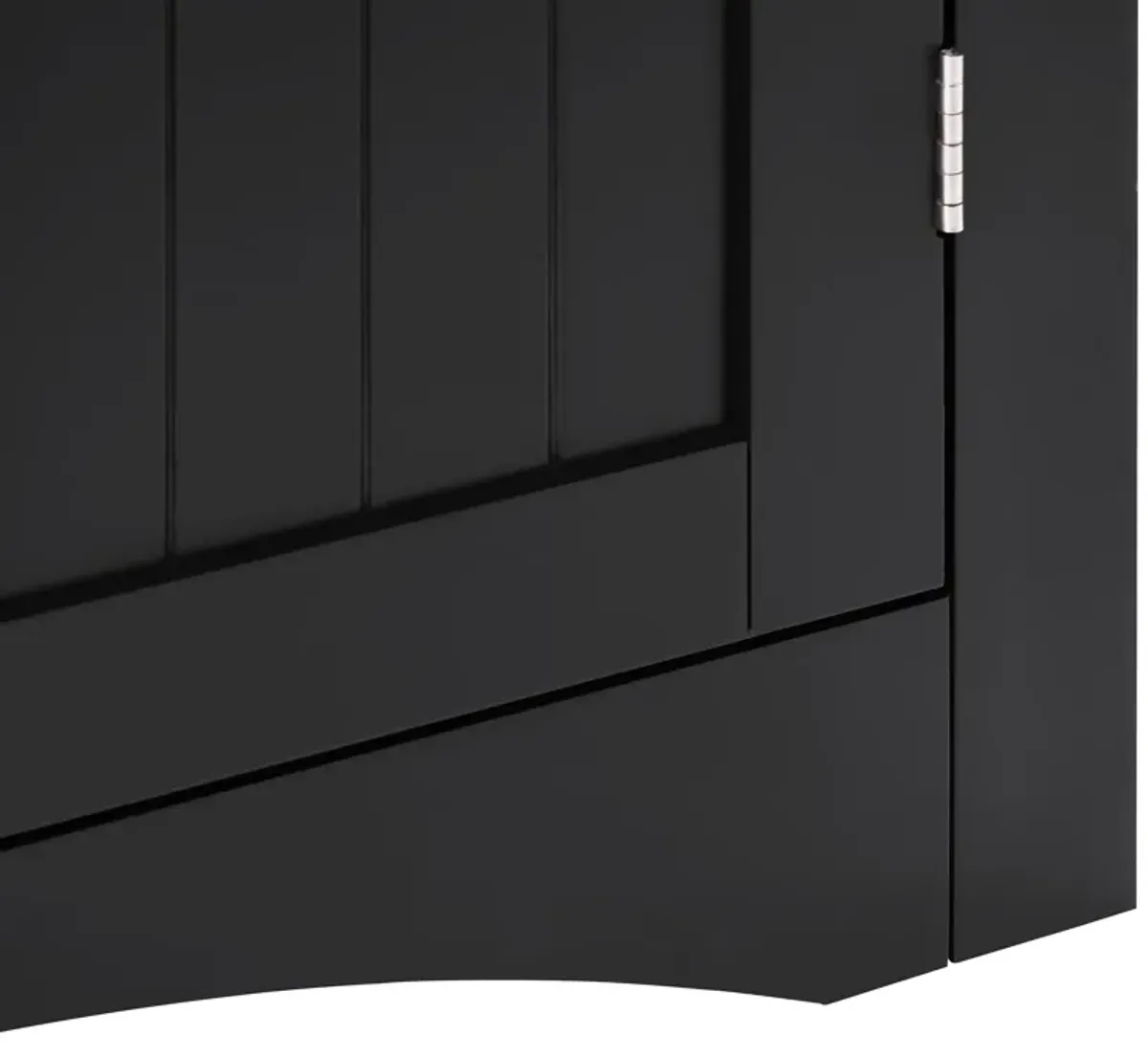 Black Wood 32.3 in.H Storage Corner Cabinet with Shelves