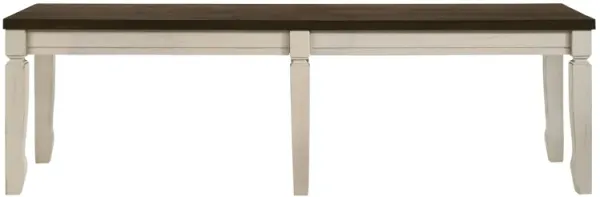 Fedele Bench, Weathered Oak & Cream Finish