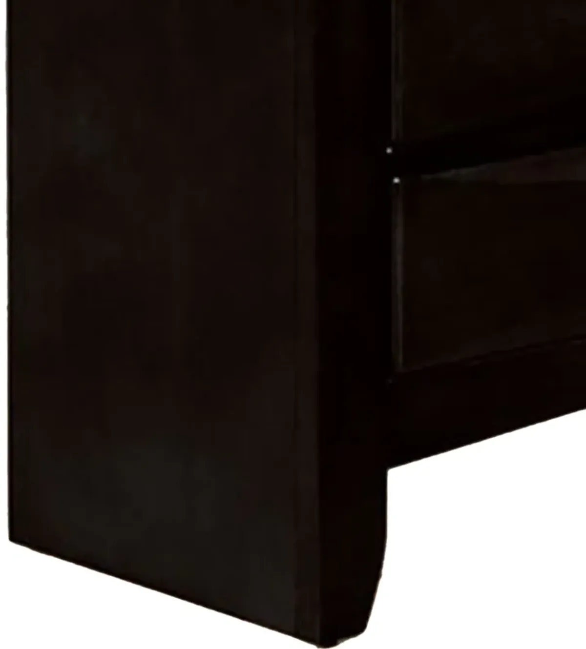 Simo Nightstand, Spacious Top, Metal Knobs, 3 Drawers, Black Solid Wood